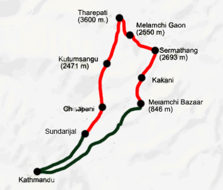 Helambu Trek Map